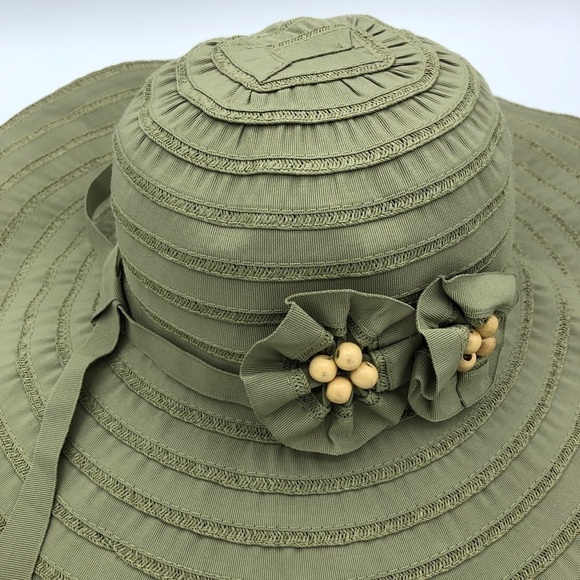 Dorfman Pacific for Scala Collezione Packable Wide Brim Hat Green Neutral OS - Picture 4 of 8